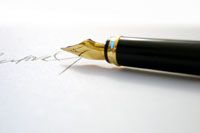 Pen with signature